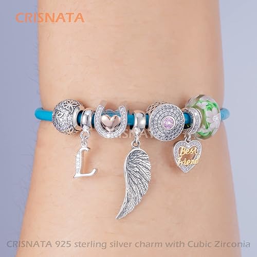 Miniatura 6 de 26 Colgantes con Letras, Pendientes de Plata de Ley 925 Pulida con Iniciales de la A a la Z con Piedra de Circonia Cúbica, para Pulseras y Collares