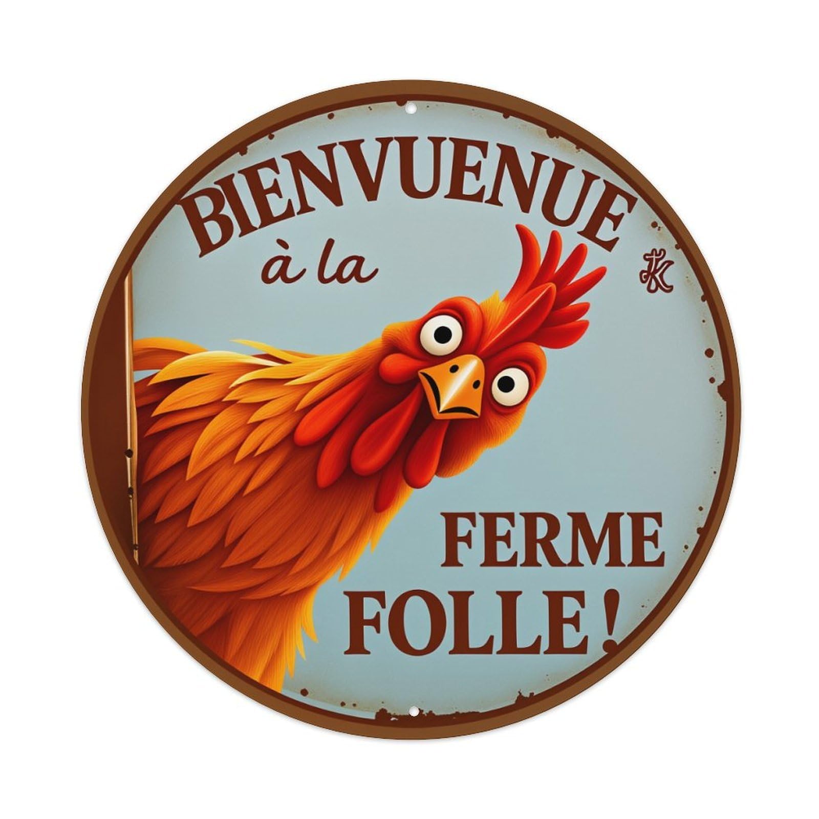Chicken Farm Welcome Sign Art Metal Tin Sign Vintage Garden Bedroom Cafe Bar Man Cave Home Wall Decor Metal Poster 8x8 inches