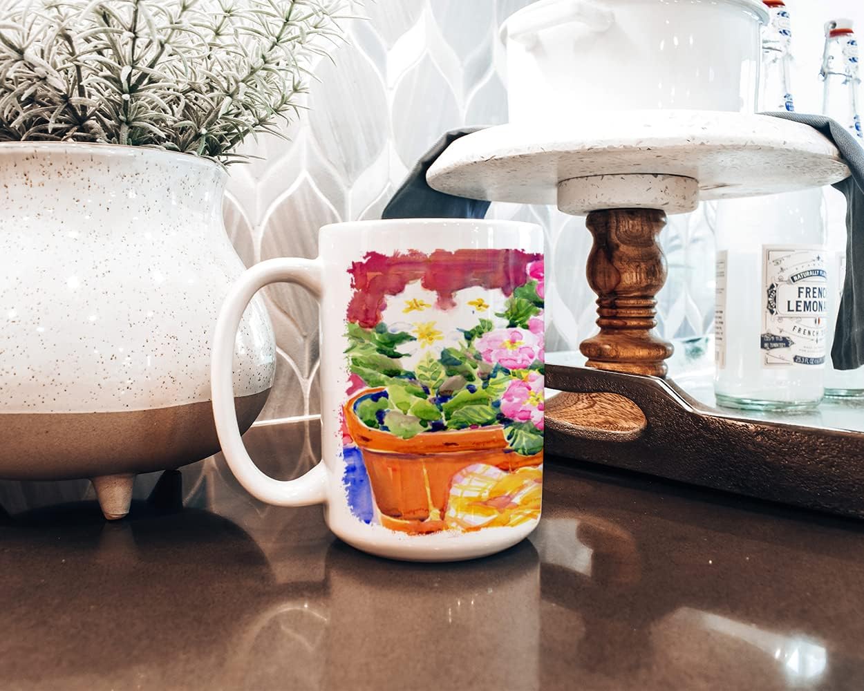 Caroline's Treasures 6061CM15 Flower - Primroses Dishwasher Safe Microwavable Ceramic Coffee Mug 15 ounce, 15 ounce, multicolor image 5