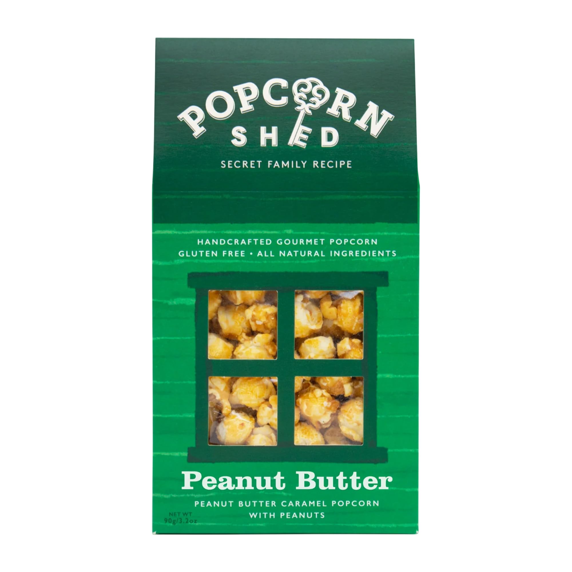 Popcorn Shed Peanut Butter Gourmet Popcorn (1 x 80g) - Peanut Butter Caramel Gourmet Popcorn with Roasted Peanuts, Easy & Low Calorie Snack, Perfect for Parties, Movie Nights & Gifting