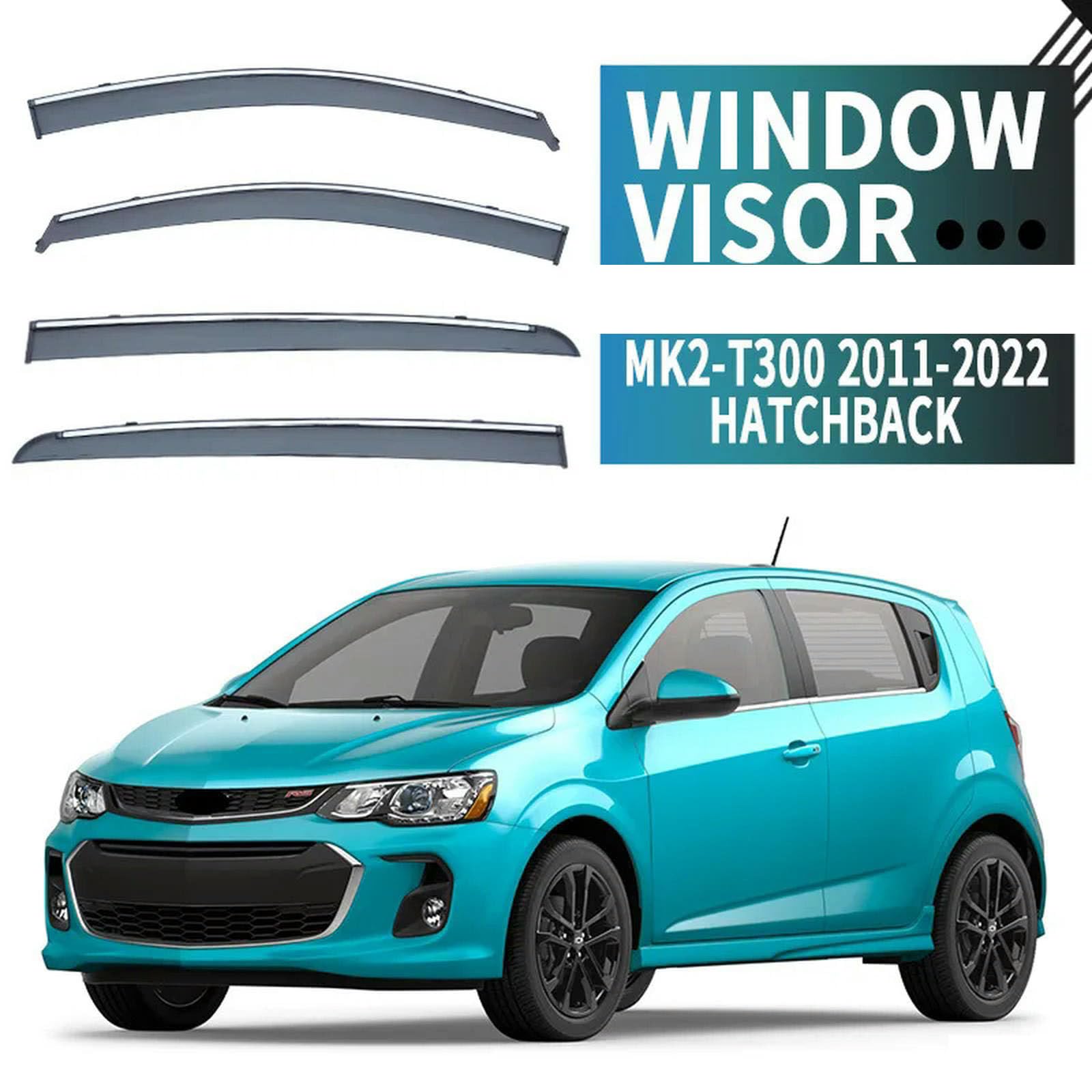 Osłony przeciwdeszczowe i osłony okien samochodowych,osłony okienne i osłony przeciwwietrzne do Chevroleta Chevy Sonic