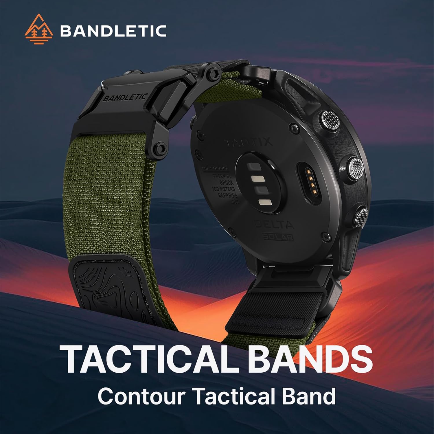 Bandletic Magnetic Bands Compatible with Garmin Fenix 5X Watch Band, 26mm Quick Fit Strap for Fenix 8 51mm/7X 6X Pro/5X Plus/3/3 HR/Instinct 2X 3 50mm/Enduro/Quatix Tactix 8 51mm/Epix Pro (Gen 2) 51mm - Image 2