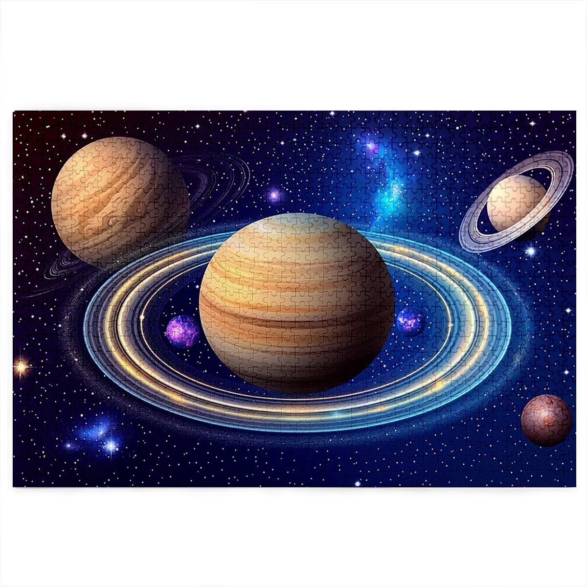 Puzzle Pianeta, Puzzle 1000 Pezzi Cielo Stellato in Legno Impegnativi per Adulti, Misura: 75x50 cm, Gioco Educativo Fai Da Te con Scatola Regalo per Adulti, Puzzles per Decorazione & Regalo, -3580