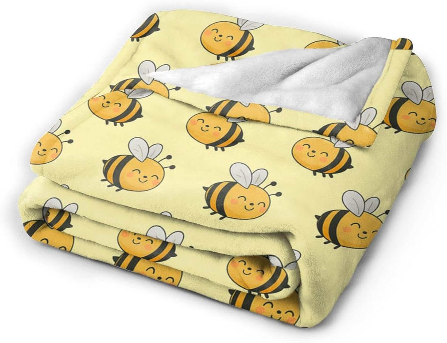 Bee Blanket Cute Bees Throw Blanket Soft Warm Cozy Fleece Fuzzy Plush Yellow Flannel Blankets Gifts for Girls Women Boys Kids Adults 40"X50" - Image 2