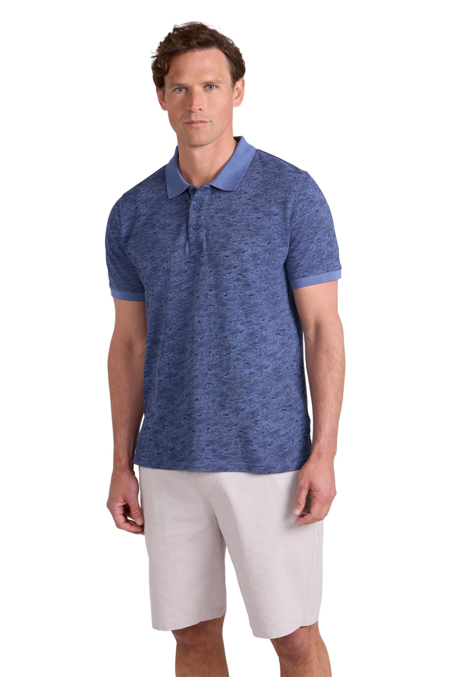 Mountain Warehouse Dawnay Pique Slub Textured Mens Polo Shirt - Comfy T-Shirt with a Relaxed fit, Short Sleeves & 2 Buttons - Spring Summer, Outdoors & Walking Corn Blue M