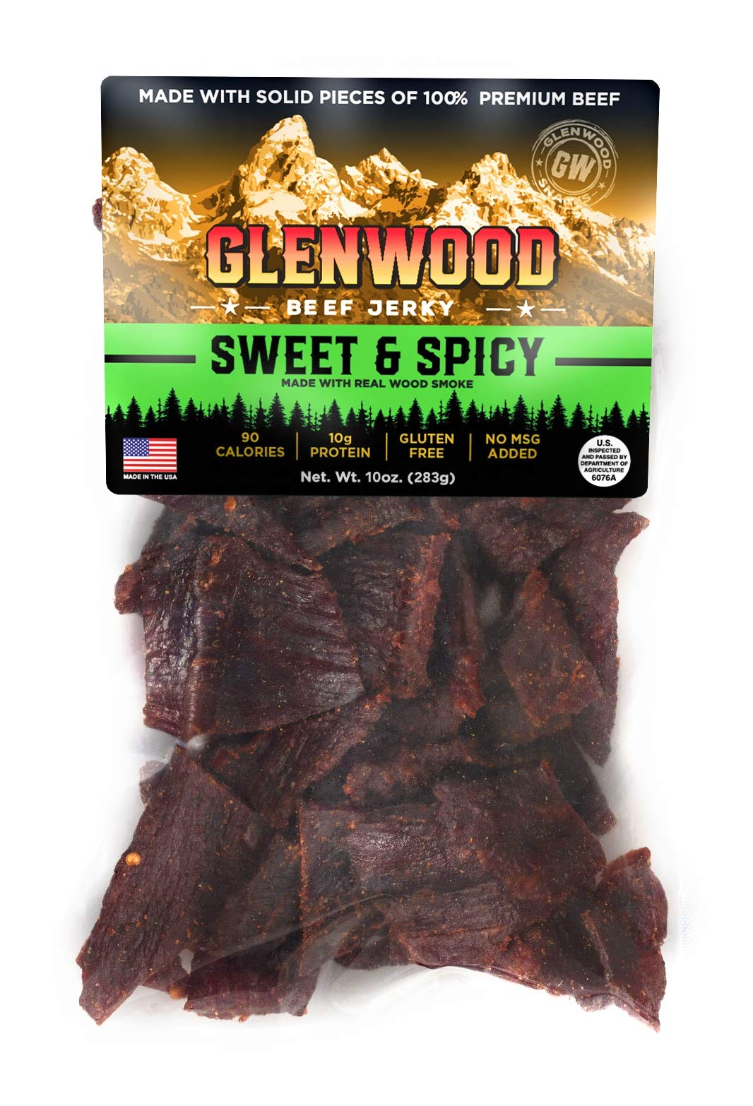 Glenwood Jerky 10oz Bag 100% Beef Jerky (SWEET & SPICY)