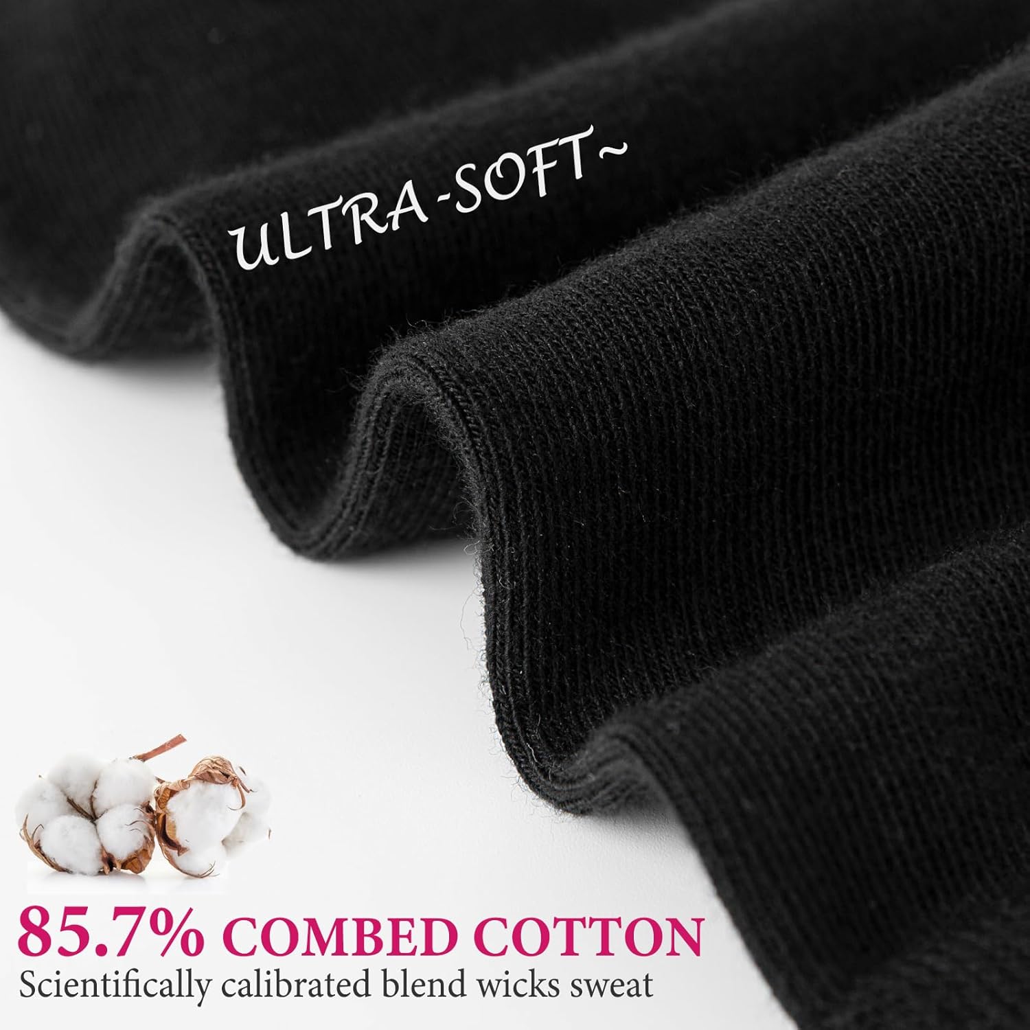 Josnown Womens Cotton Socks Thin Above Ankle Crew Socks for Women Girls Clothes 5 Pairs - Image 2