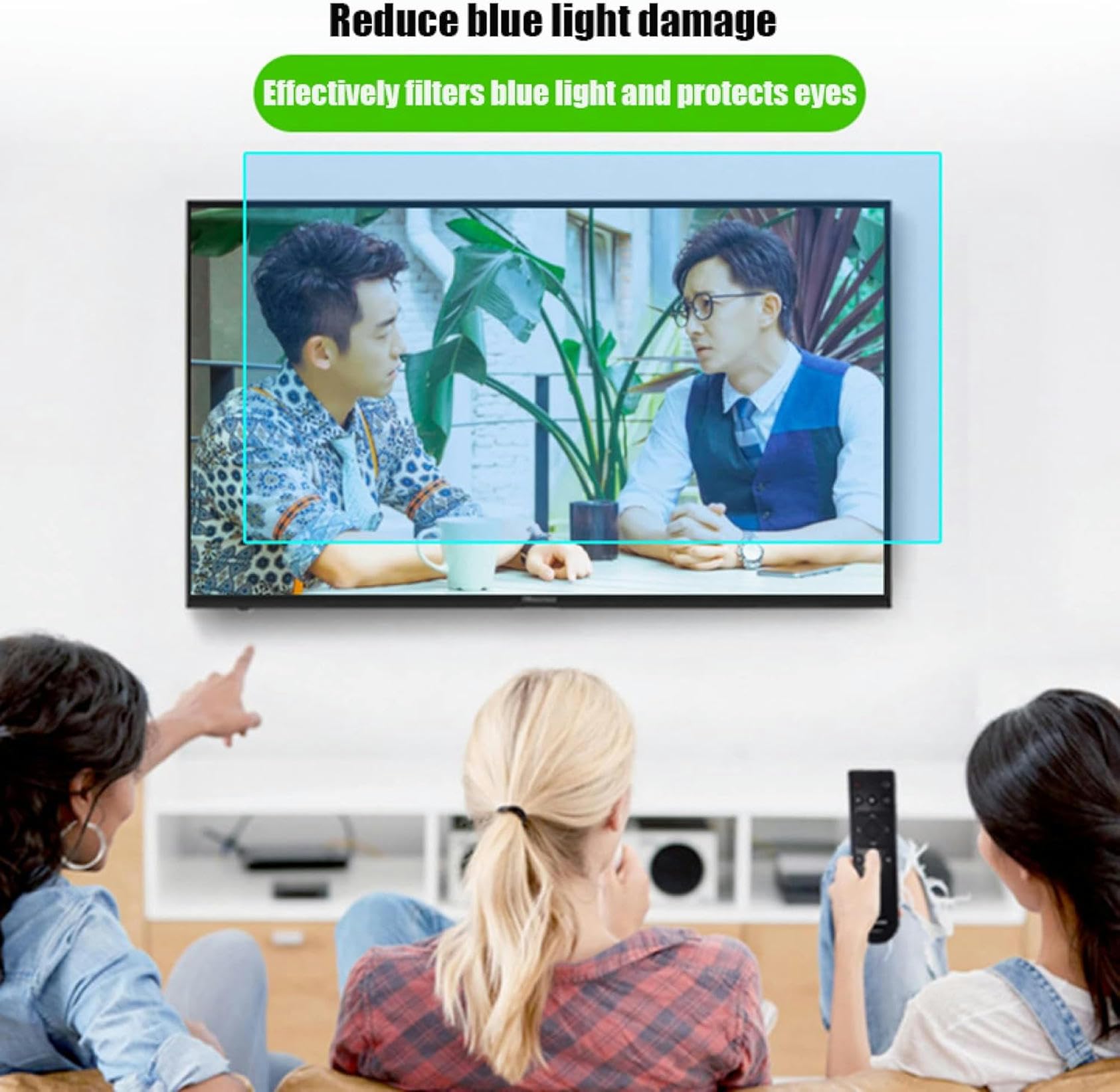 Protection D'Écran Pour Téléviseur 32-75 Pouces : Film Protecteur Mat Anti-Lumière Bleue Et Anti-Reflets, Soulage La Fatigue Oculaire Et Prévient La Myopie. Disponible En Plusieurs Tailles : 40 Pouce
