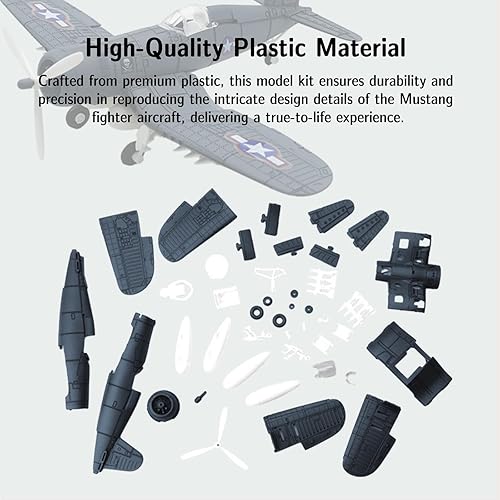 Miniatura 4 de SAMIQU Modelo de caza F4U - Modelo de avión de combate de plástico 148 para entusiastas militares, Fighter of World War II F4U Model Building