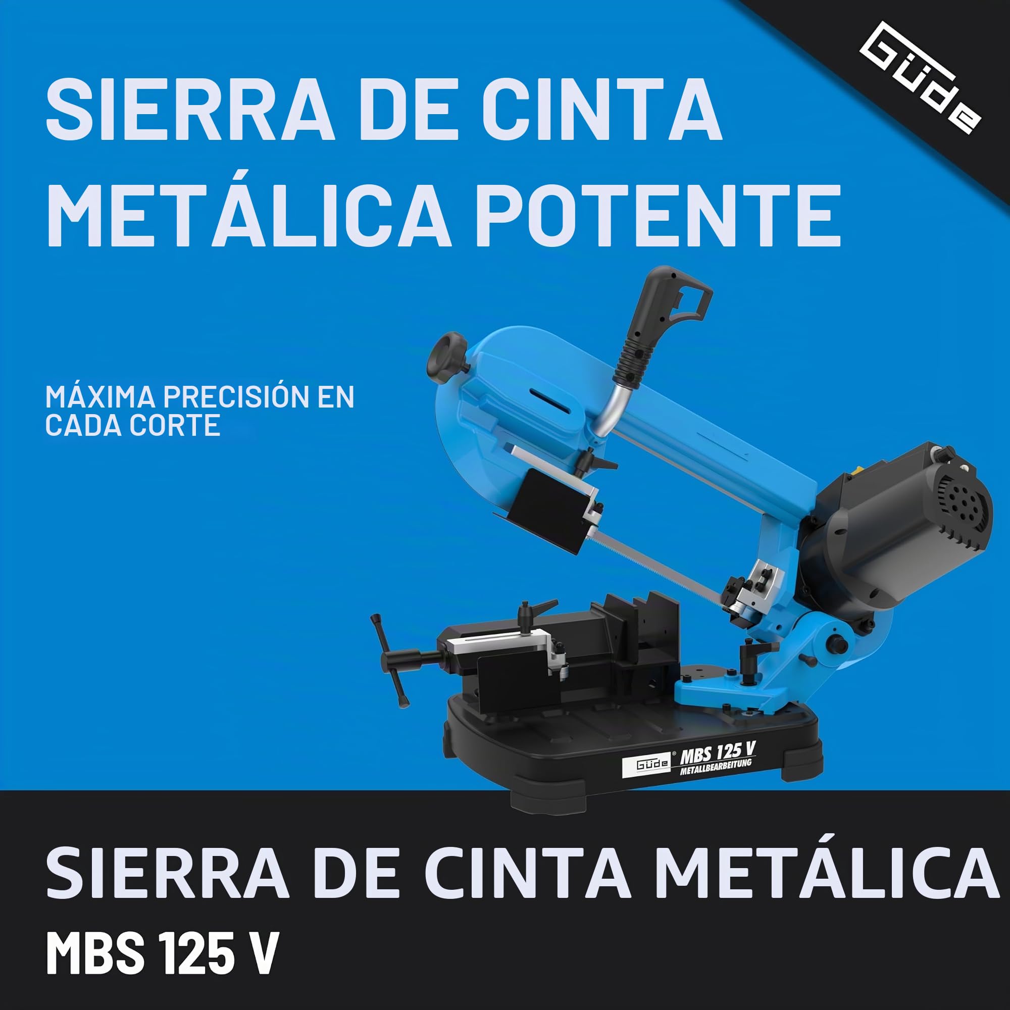 Güde MBS Sierra de cinta de metal 125 V – Potencia Motor 400 W