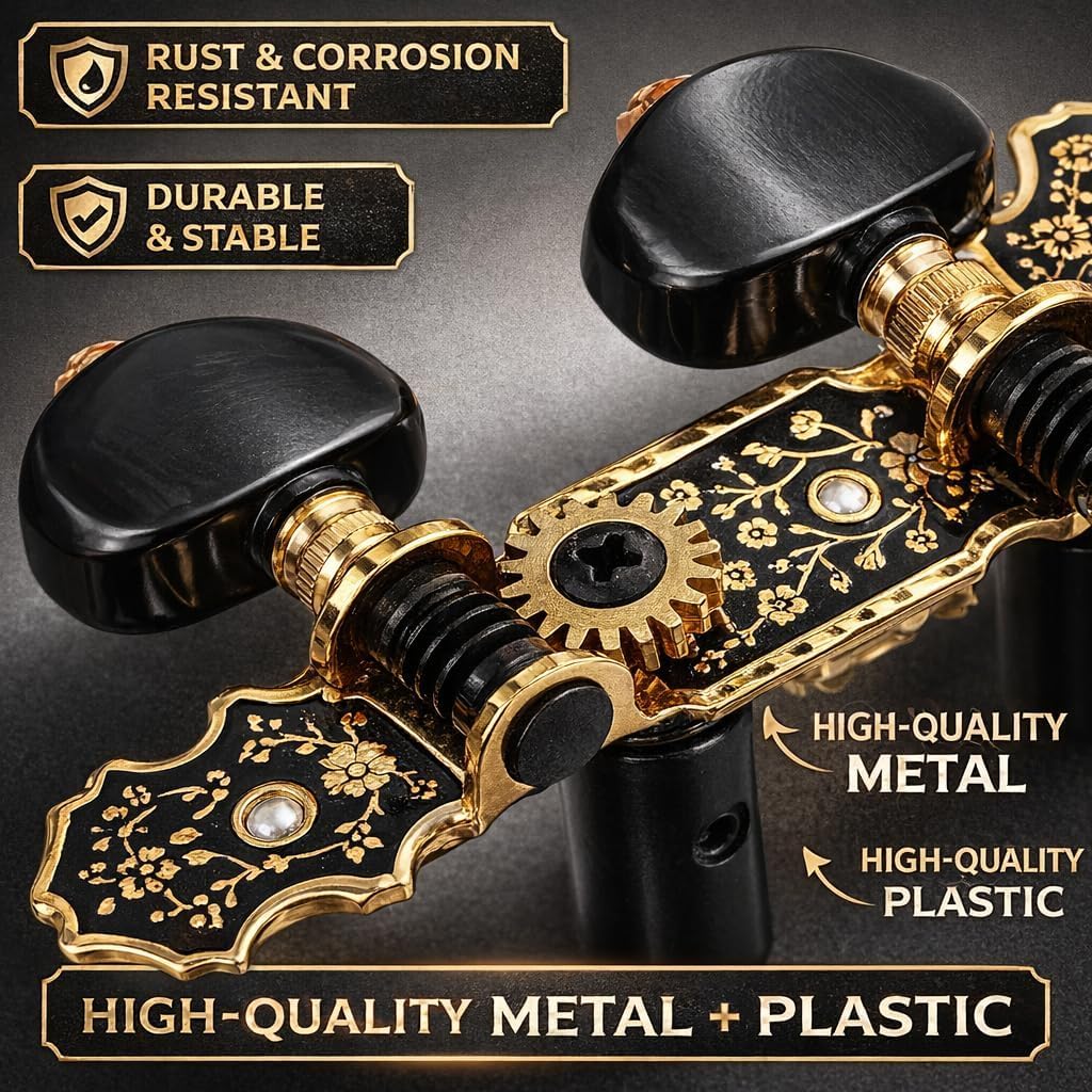 Guitar Machine Heads, Metal Plastic 3L3R Guitar Machine Heads Tuning Keys Pegs Replacement for Acoustic