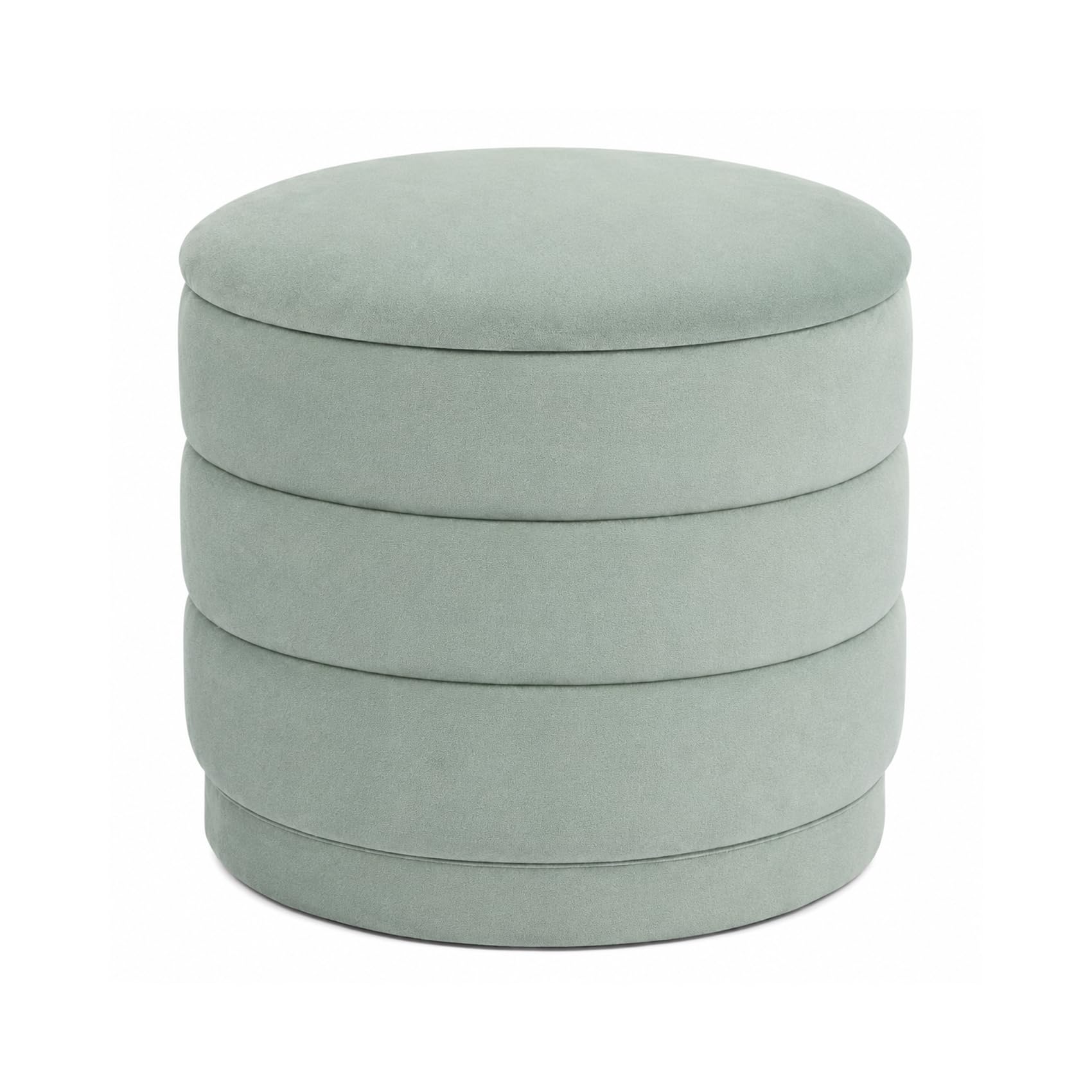 Photo 1 of ZOLANOful Round Velvet Storage Ottoman - Sage Green