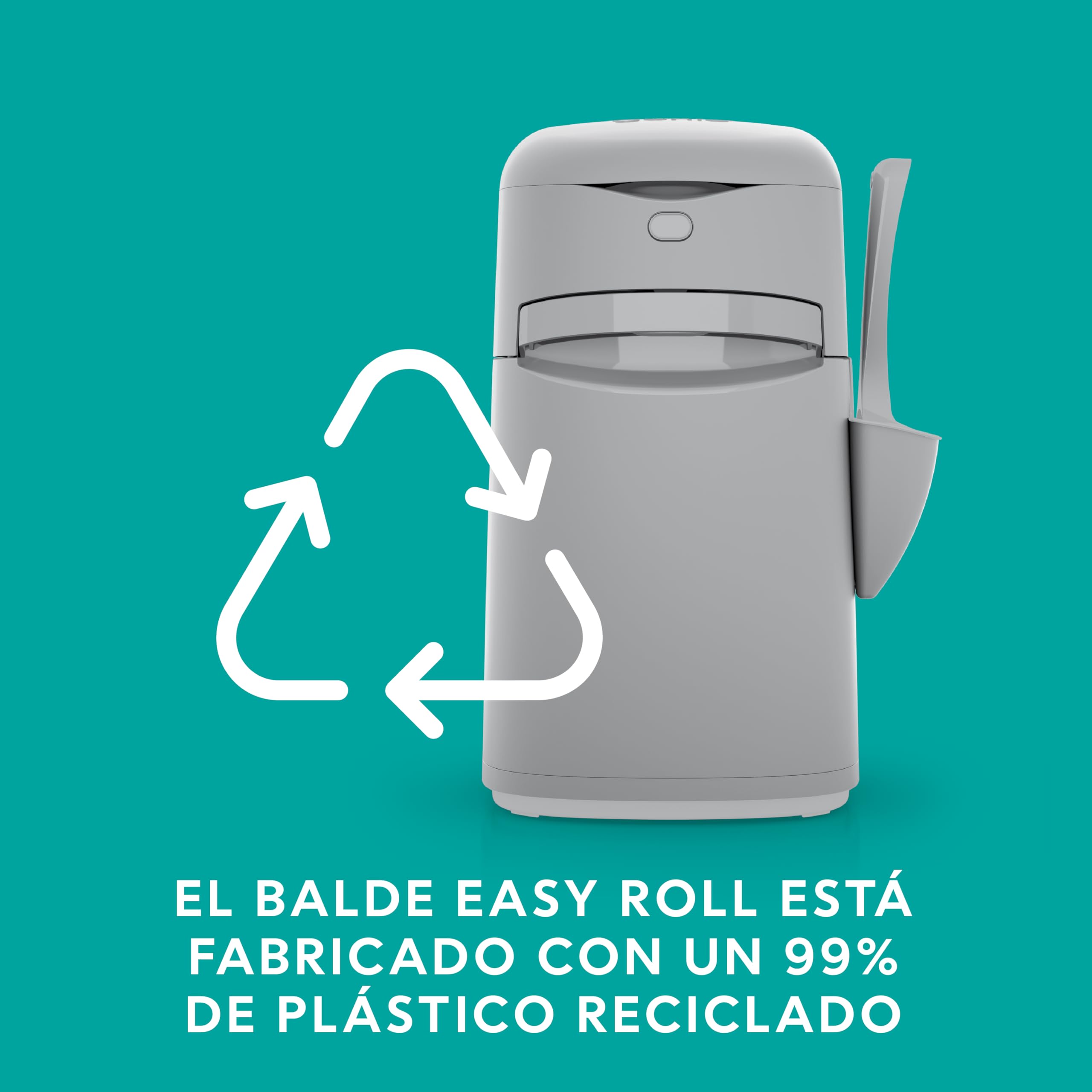 Litter Genie Easy Roll Pail, Sistema de eliminación de Arena para Gatos, Control de olores definitivo, Limpieza sin Esfuerzo, Incluye 1 Recambio con 12 Bolsas (3 Meses)