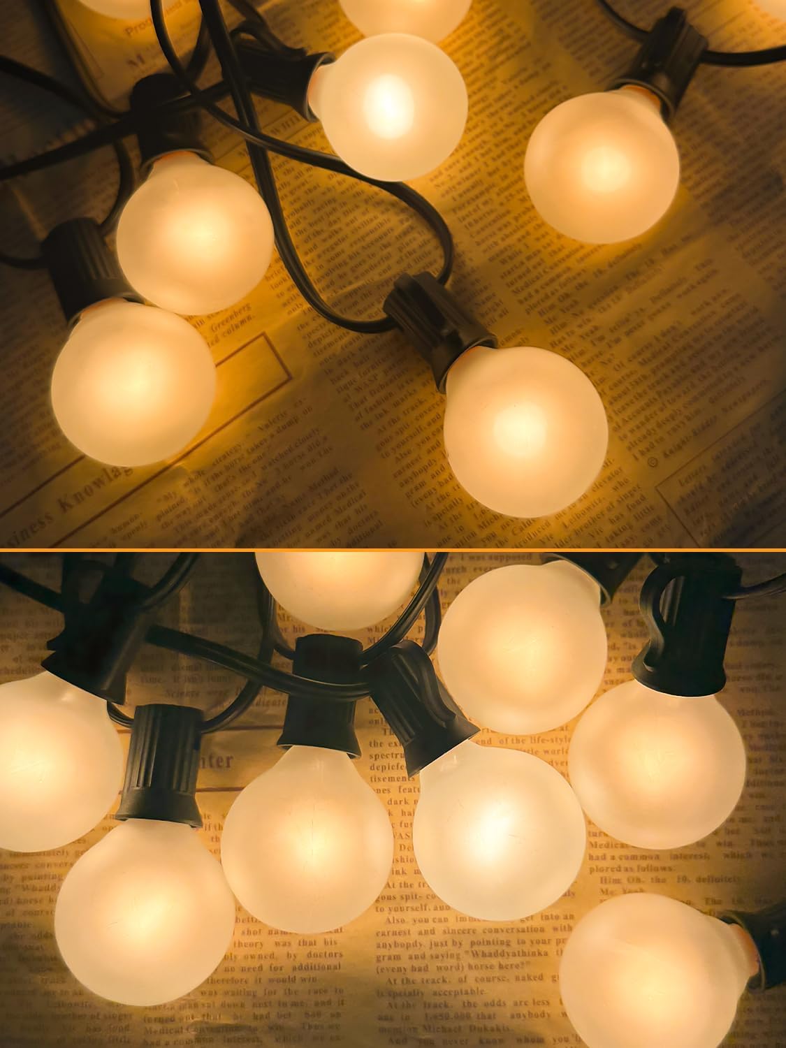 G40 Frosted Replacement Bulbs, 25 Pack 5 Watt G40 Replacement Light Bulbs for String Lights with 12/C7 Candelabra Base, G40 Incandescent Bulbs for Indoor Outdoor Christmas Decorative