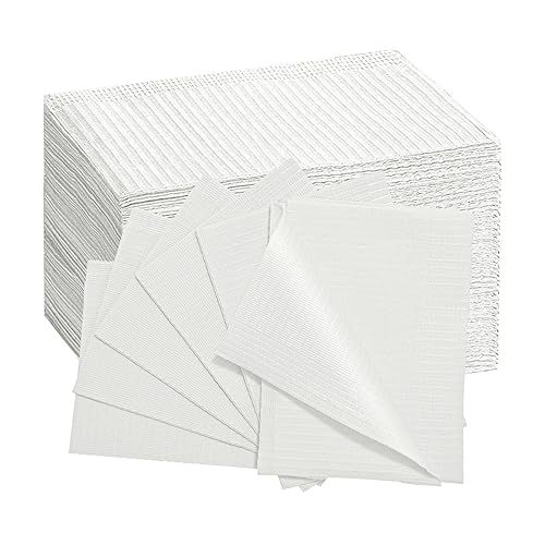 Baberos Dentales para Pacientes Desechables Impermeables Baberos de Papel Dental 50 PCS, 13" x 18" - Hoja de Babero de Tatuaje de 3 Capas Servilleta