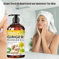 Vista 5 de 3 Pack Ginger Massage Oil with Arnica Oil,Vitamin E Oil and Grape Seed Oil,Ginger Oil for Lymphatic Drainage,100% Natural Ginger Essential Oil for