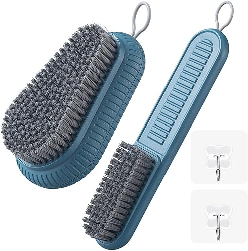 2PCS Heavy Duty Nail Brush for Cleaning Fingernails, Blue Fingernail Scrub Brush Durable Stiff Bristles Nail Hand Scrub Brush Toenail Brush Fingernail Brushes for Men Women Mechanics