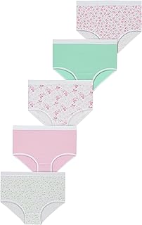 ملابس داخلية متوسطة الطول للنساء من شارمين (عبوة 5 قطع)، قطن وليكرا