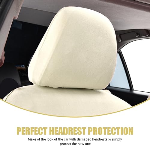 Miniatura 5 de Paquete de 2 fundas para reposacabezas de automóvil, fundas protectoras suaves a prueba de polvo, repuesto de fundas para reposacabezas de asiento,
