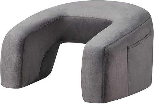 Miniatura 8 de Homguava Almohada de lectura de espuma viscoelástica para juegos, almohada con bolsillo lateral, almohada peluda grande para adultos, se adapta