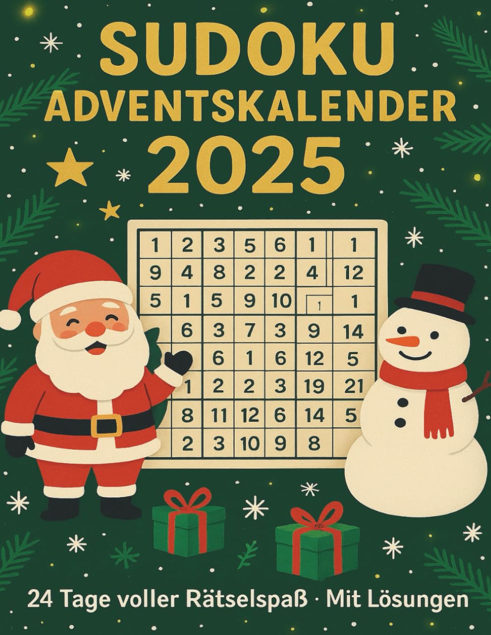 Sudoku Adventskalender 2025 – 24 Tage voller Rätselspaß mit Lösungen: Jeden Tag 3 Sudokus · leicht, mittel & schwer · Großdruck · Weihnachtsrätsel für Erwachsene & Senioren.