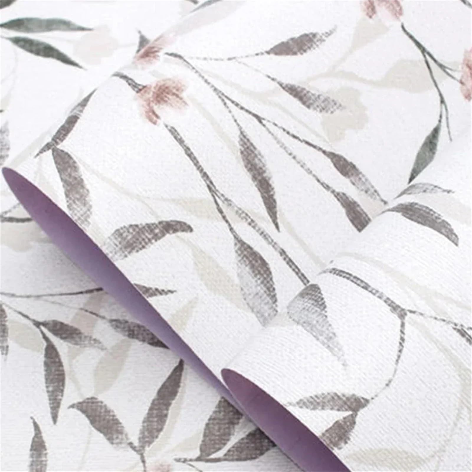 CIGPKLO Grasscloth Wallpaper Vinyl Floral Leaf Peel and Stick Wallpaper Self Adhesive Contact Paper Removable Waterproof for Furniture Renovation(6mx45cm)