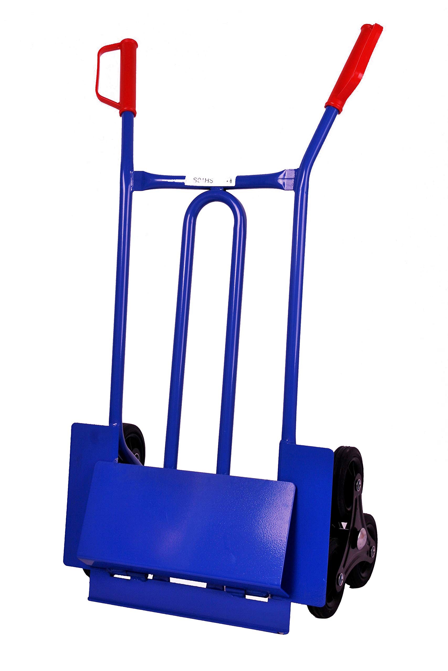 Sackkarre für Treppen, 250 kg 108x53x55 cm, blau (klappbare Schaufel) (Transportkarre Stapelkarre Handkarre, Umzugskarre, leichte Sackkarre aus Stahl klappbar für Umzug)