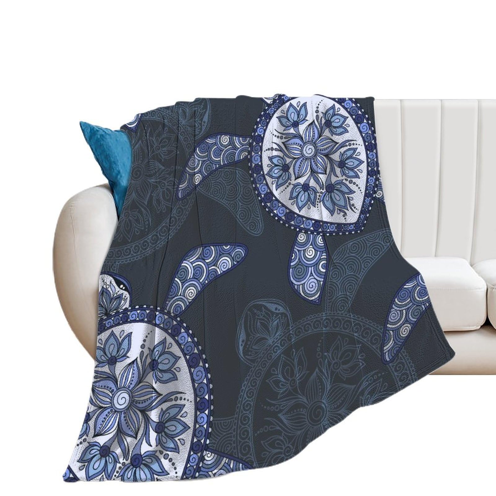 QUEWIQR Throw Flannel Blanket Turtles Fleece Blanket Plush Blankets Soft Blanket For Couch Bed Sofa 150x200cm
