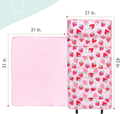 Miniatura 5 de Wildkin Tapete de microfibra para siesta de 43 pulgadas con almohada reutilizable para niños y niñas, ideal para guardería y preescolar, tapete de