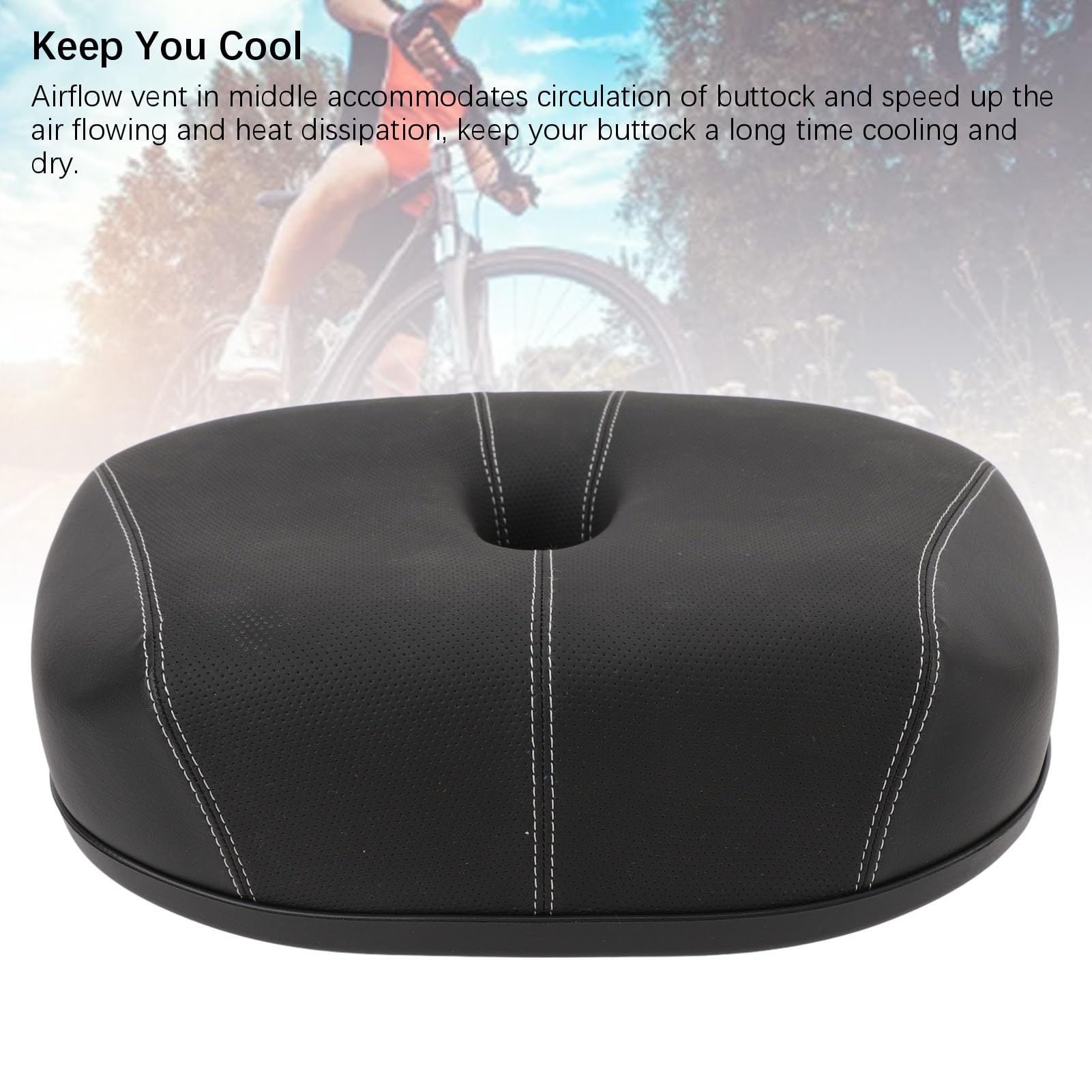 Sella per Bici Senza Naso Ampia con Comfort in Memory Foam, Sostituzione della Sella Cava Integrata, Ammortizzante per la Guida su Lunghe Distanze, Imbottitura Extra per Uomini e