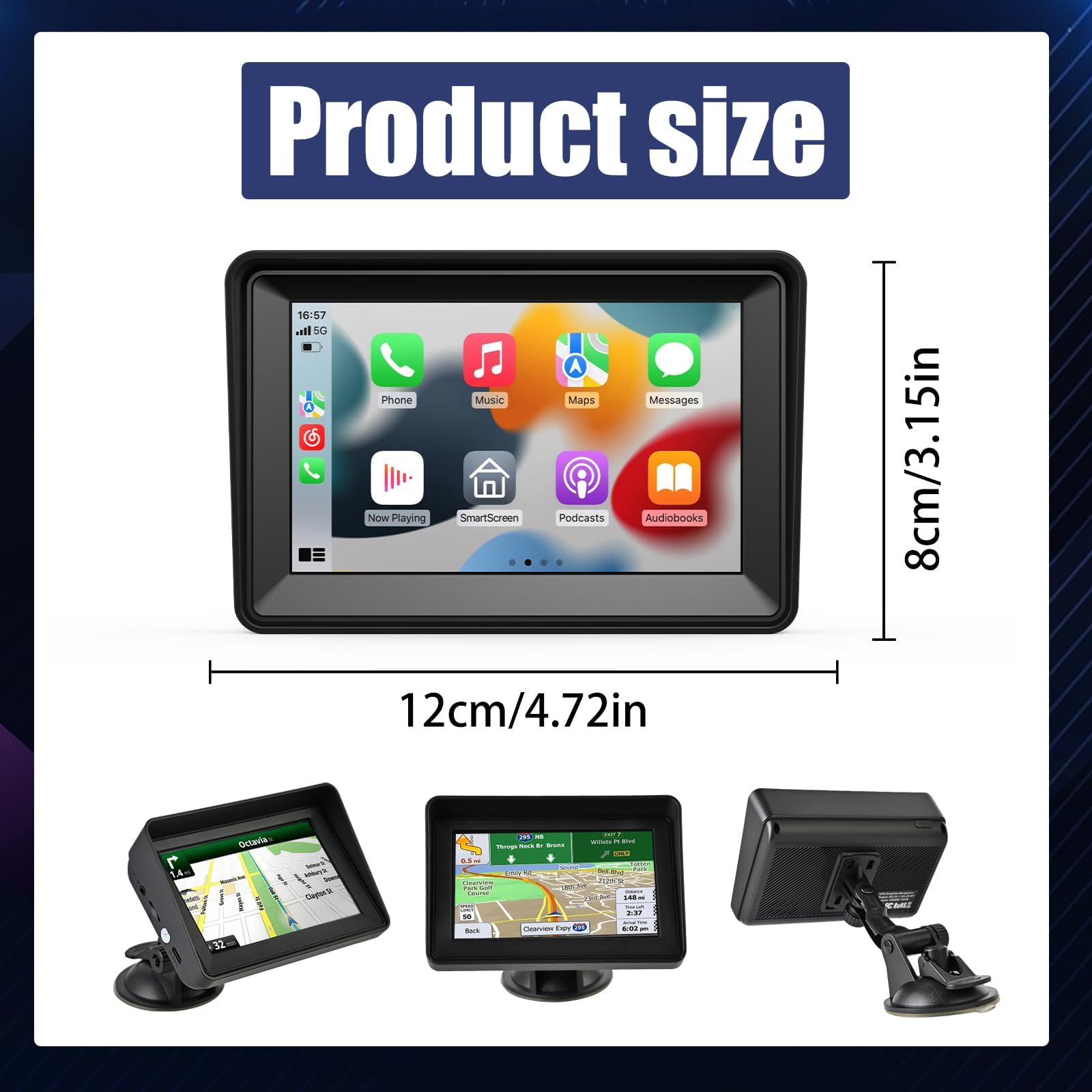 5 Inch Sat Nav for Car Truck HGV Lorry, 2025 UK & Europe Maps GPS Navigation with Lifetime Free Updates, HD Touchscreen, Speed Camera Alerts, Postcode Search, Voice Guidance, POIs - 2