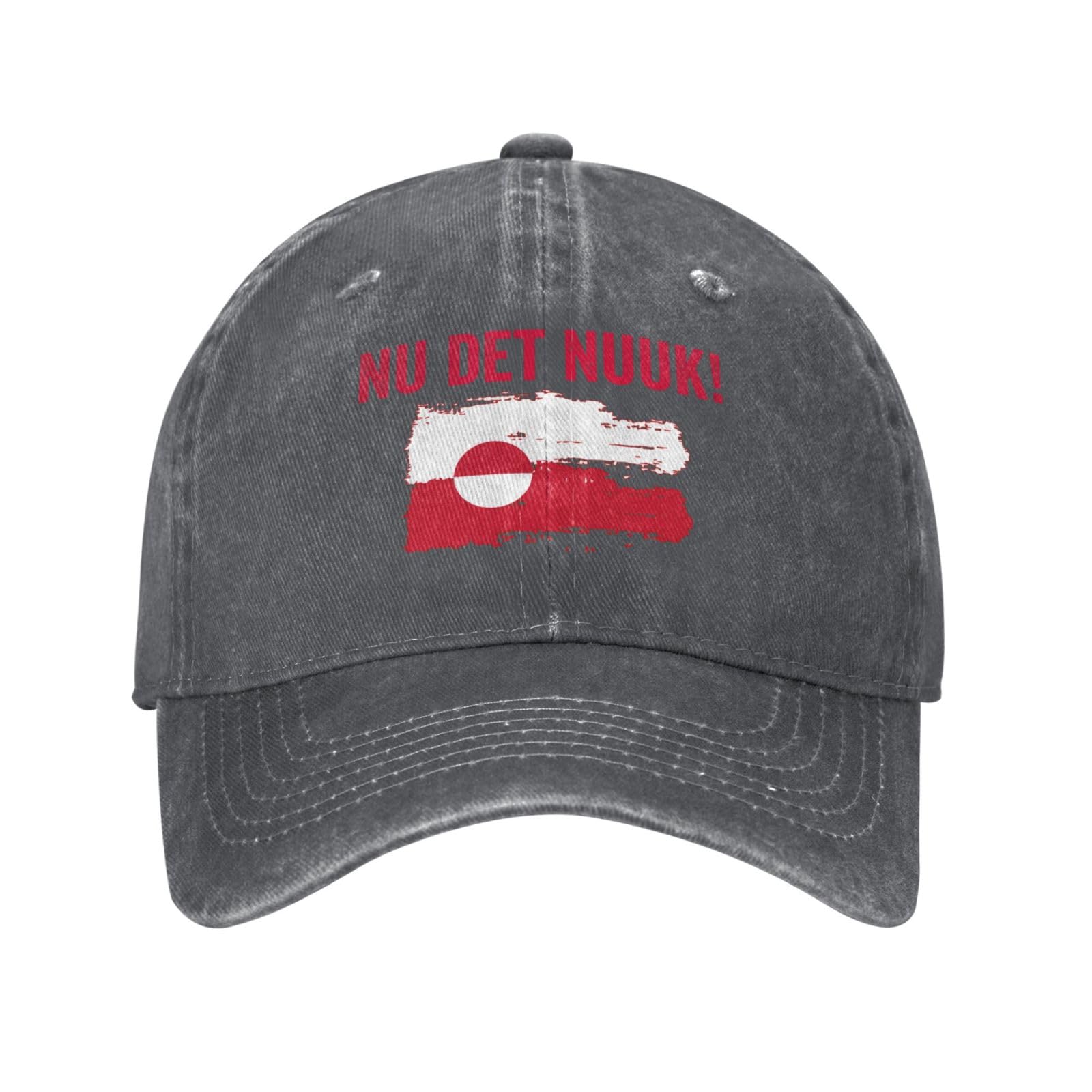 Kwqdozf Unisex Deep Heather Nu Det Nuuk Now's Enough Make America Go Away Greenlandhat Greenlandsale Cotton Cap