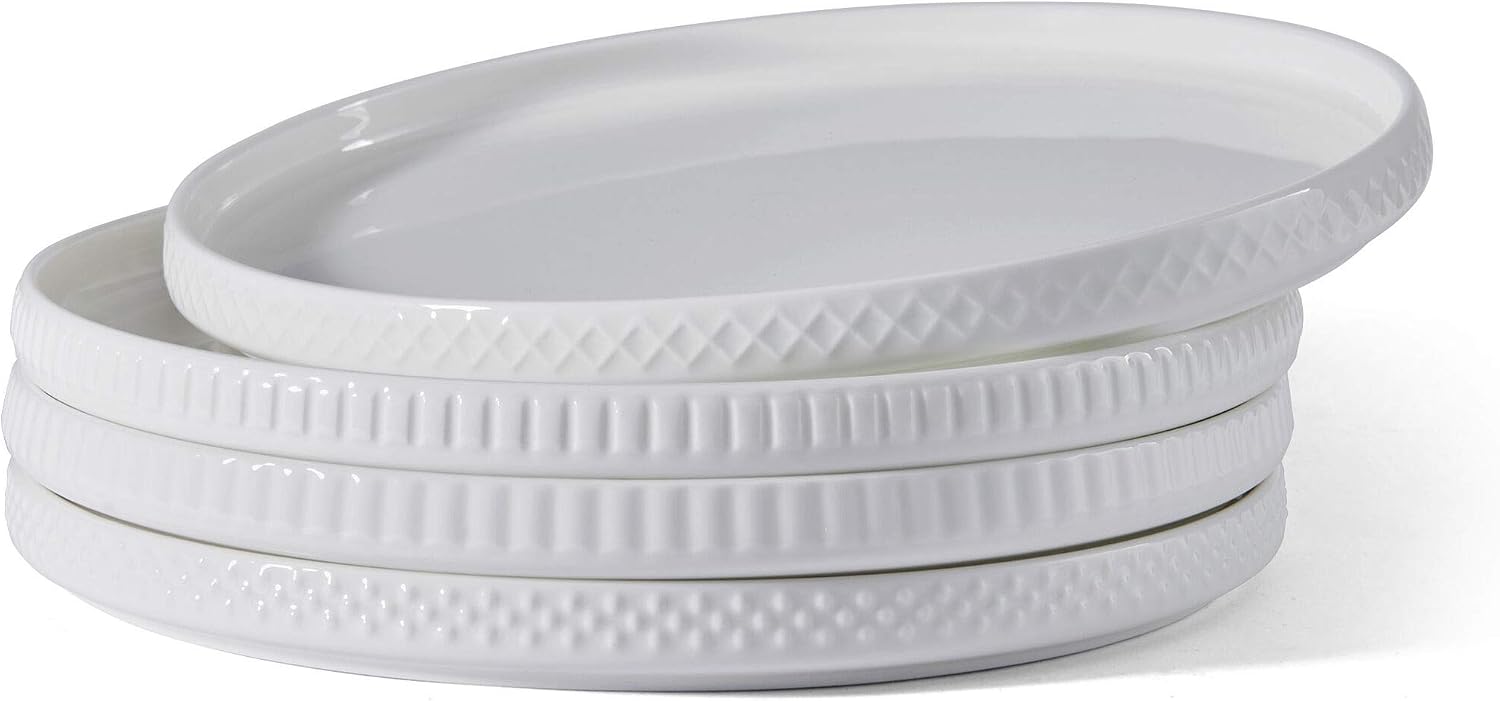 Mikasa Camila Bone China Lightweight Chip Resistant 16-Piece Dinnerware Set, Service For 4, White