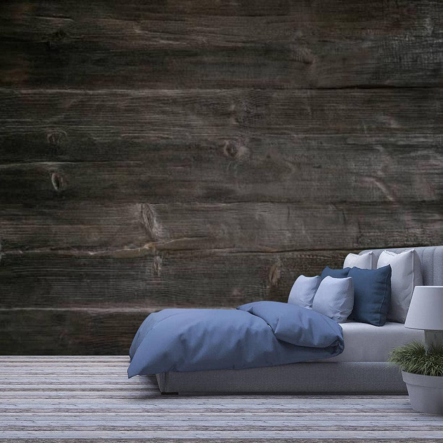 Texture de plancher en bois en papier peint 3D auto-adhésif premium