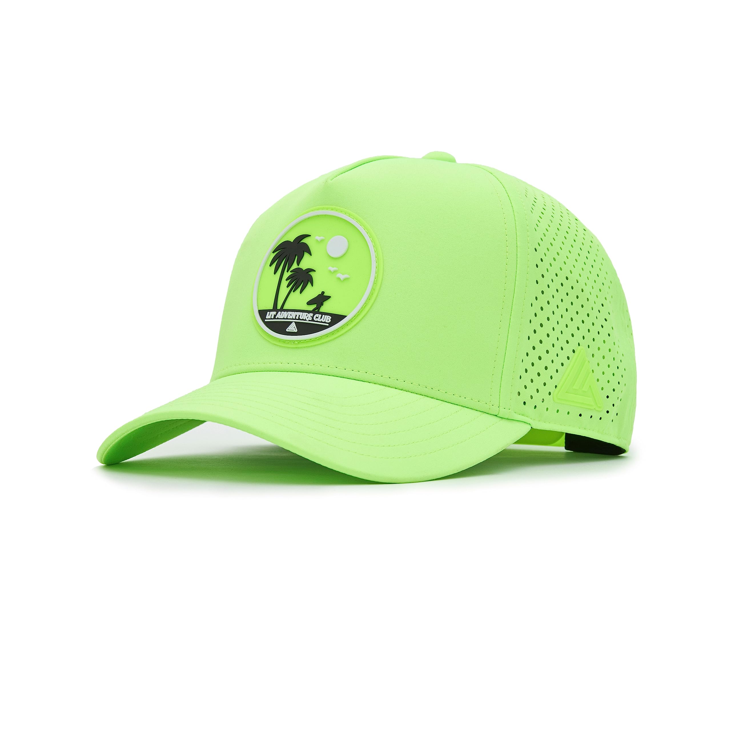 LIT-AF Polyester - Flash - Caps For The Adventurer, Water-Resistant Baseball Cap For Men & Women, Unisex, Performance, Gym Caps, Adjustable Strap, Neon Green - 56 Cms