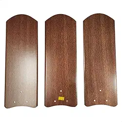 Jogo com 3 Pás Retas em MDF para Ventilador de Teto, 37 x 13 cm, Cores Mogno, Branca ou Preta, Substituição Original, Acabamento Premium Compatível com a marca Ventex (Mogno)
