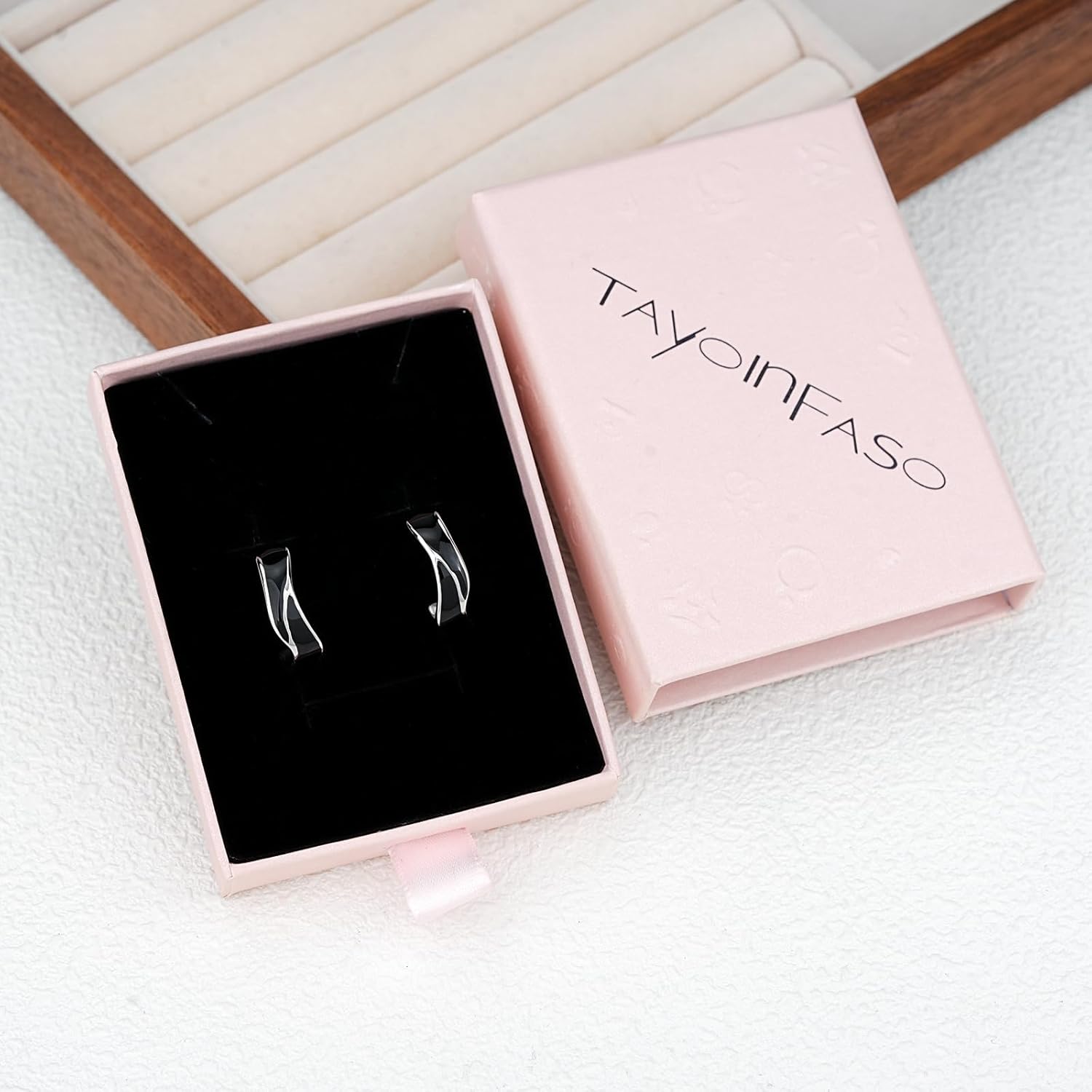 Two Tone Enamel Hoop Earrings for Women C-Shaped Earrings Colorful Enamel Jewelry Christmas Gift for Wife Girlfriend - Image 4