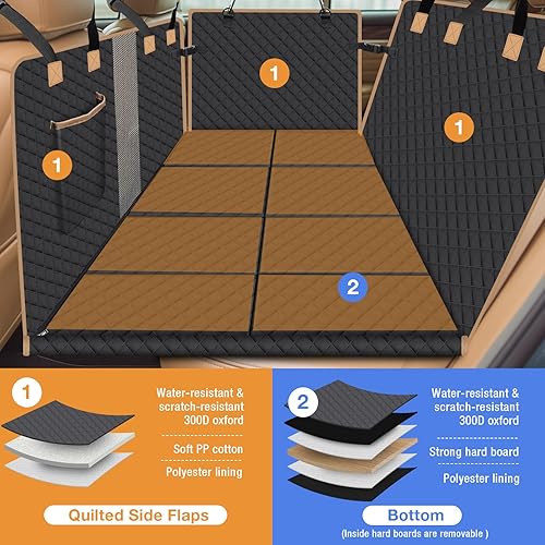 Miniatura 6 de Funda de asiento de automóvil para perro para asiento trasero, funda de cama de automóvil para perro más grande con parte inferior fuerte, extensor