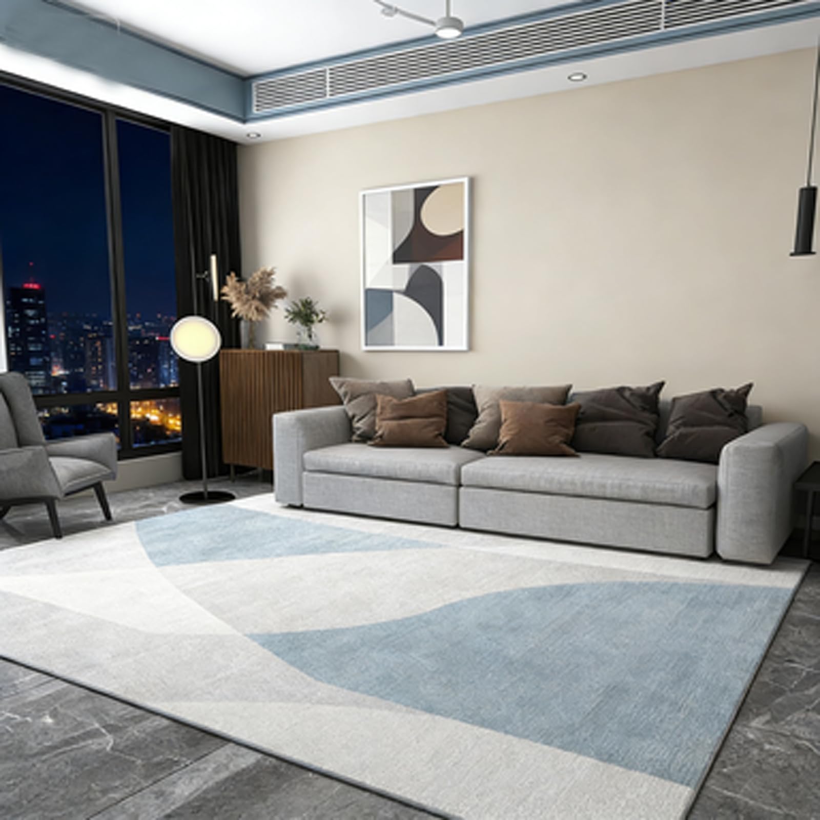 Tapis de sol antidérapant à poils super doux grand format 200x200