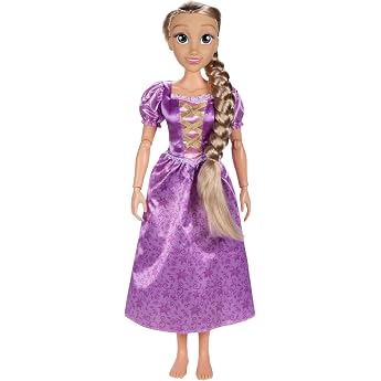 Disney Princess Rapunzel Playdate Doll by Jakks Pacific 80 cm tall and movable articulated doll in my size in purple dress with brush for combing her long golden hair