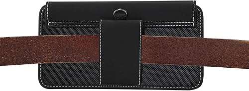 Miniatura 5 de Bolsa negra para teléfono celular para hombres, soporte horizontal para teléfono celular, funda universal para cinturón para teléfono inteligente,