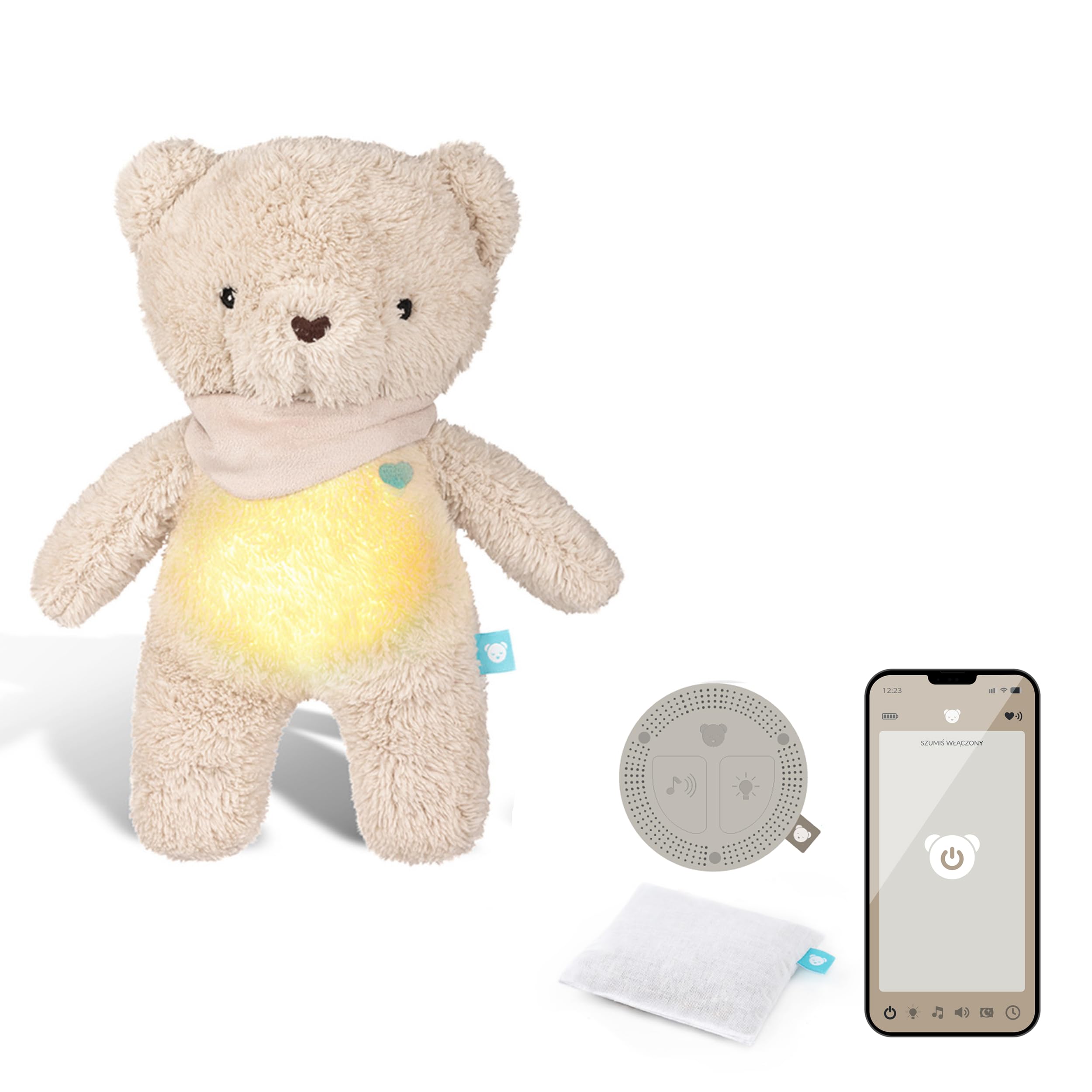 myHummy Bear Beige Duo - Sonno con app - Musica per dormire & Baby Comfort