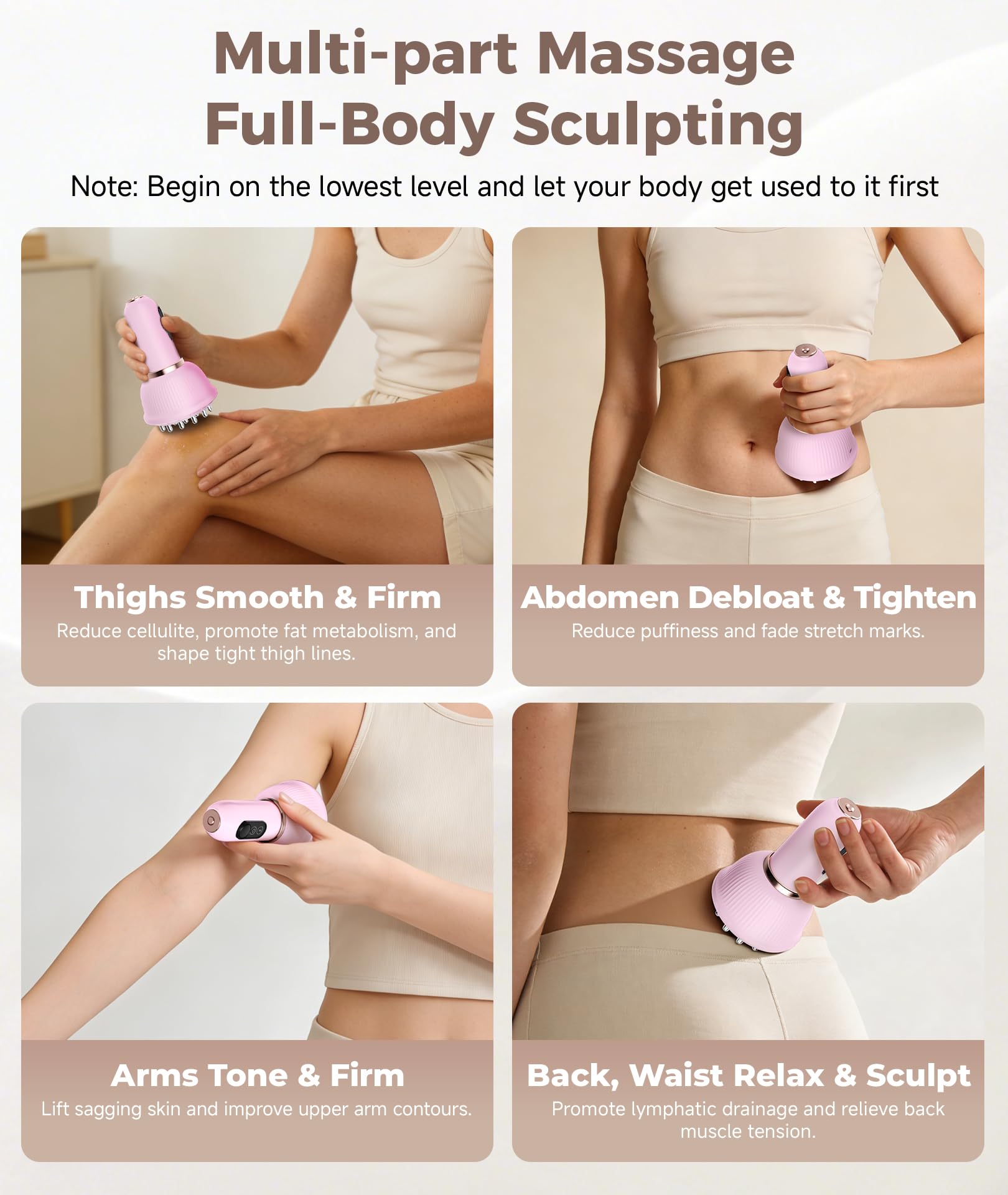 Massaggiatore per drenaggio linfatico, strumento di massaggio anticellulite, macchina per scolpire il corpo con terapia della luce rossa, riscaldamento, vibrazione, per smagliature e cellulite