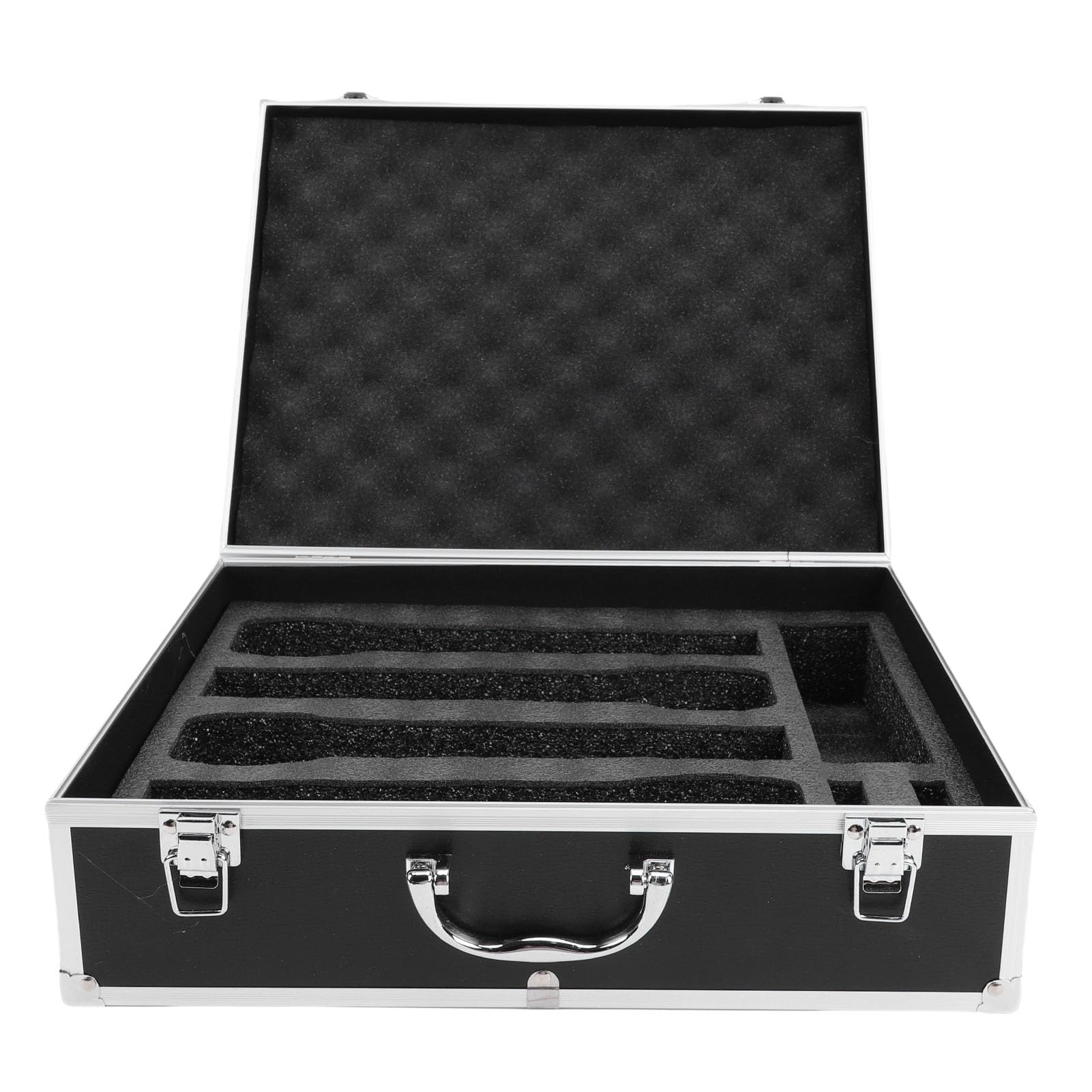 ASHATA Custodia Microfono Wireless Alluminio Lega Dura, Contiene 4 | Hard Shell Carrying Case for Wireless Mic, Shockproof Foam Interior, for Transmitters and Receivers