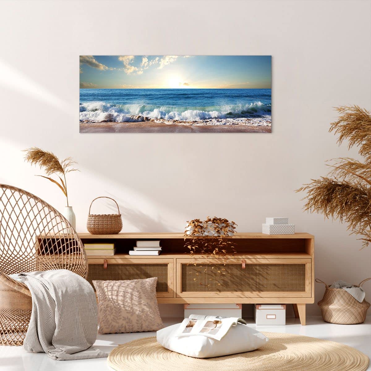 Cadre Photo Décoratif 30x20 Cm Tulup - Motif 'Gouttes D'eau' Bleu Moderne - En MDF - Pour Toutes Les Pièces