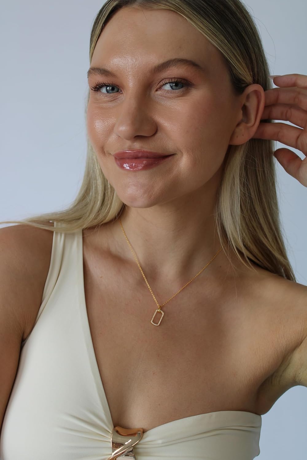 Dainty Gold Necklace – 18K Gold Plated Cable Chain with Sparkling Cubic Zirconia – Adjustable Women’s Necklace with Lobster Clasp – Elegant, Minimalist Jewelry for Everyday Wear - Image 4