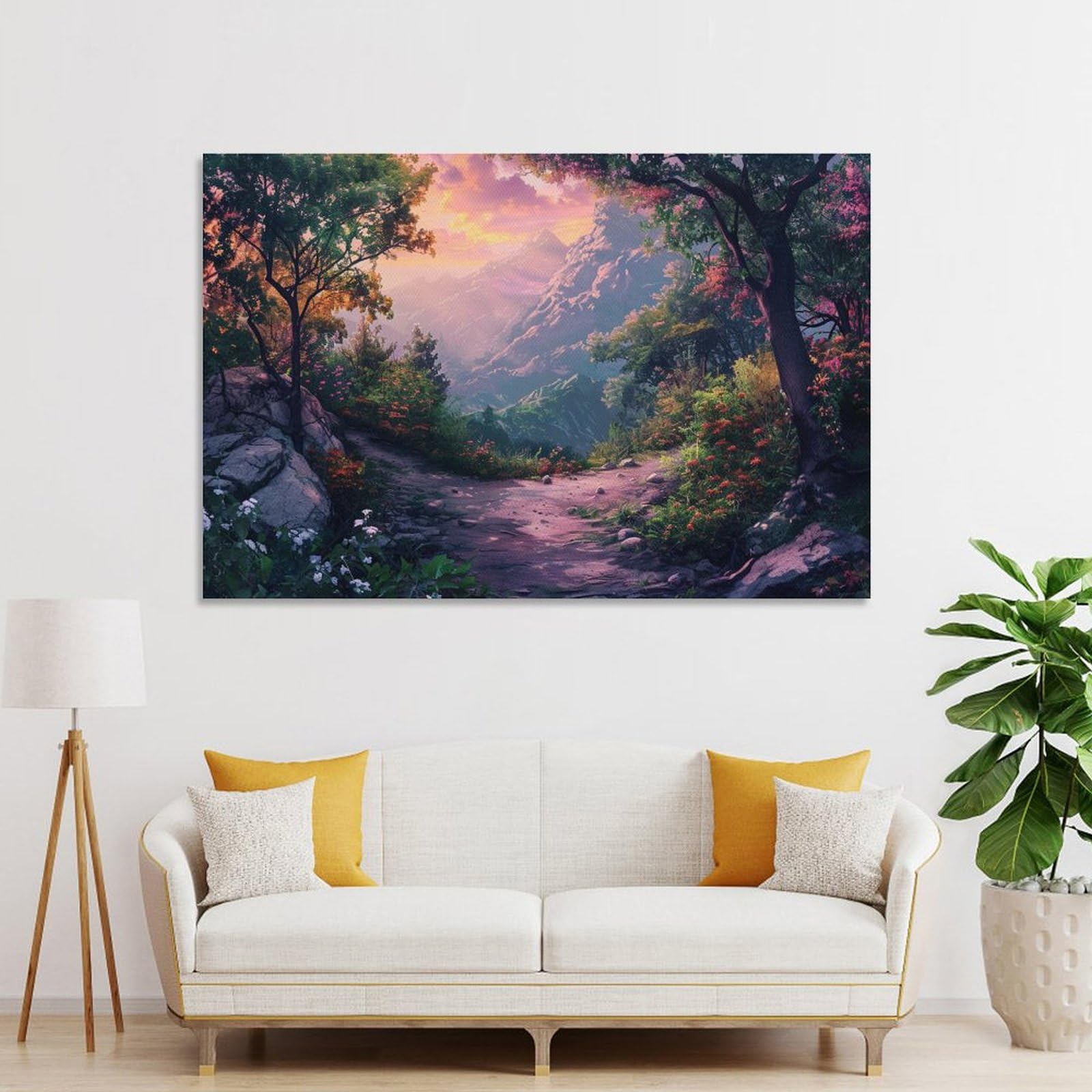 Amazon.co.jp: 絵画 森林の自然景観の美しさインテリア 絵画 美しい