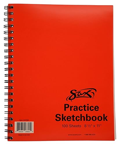 Miniatura 3 de Sax -457568 Cuaderno de bocetos de práctica en espiral - 8 12 x 11 pulgadas - 100 hojas por bloc - Blanco (paquete de 2)