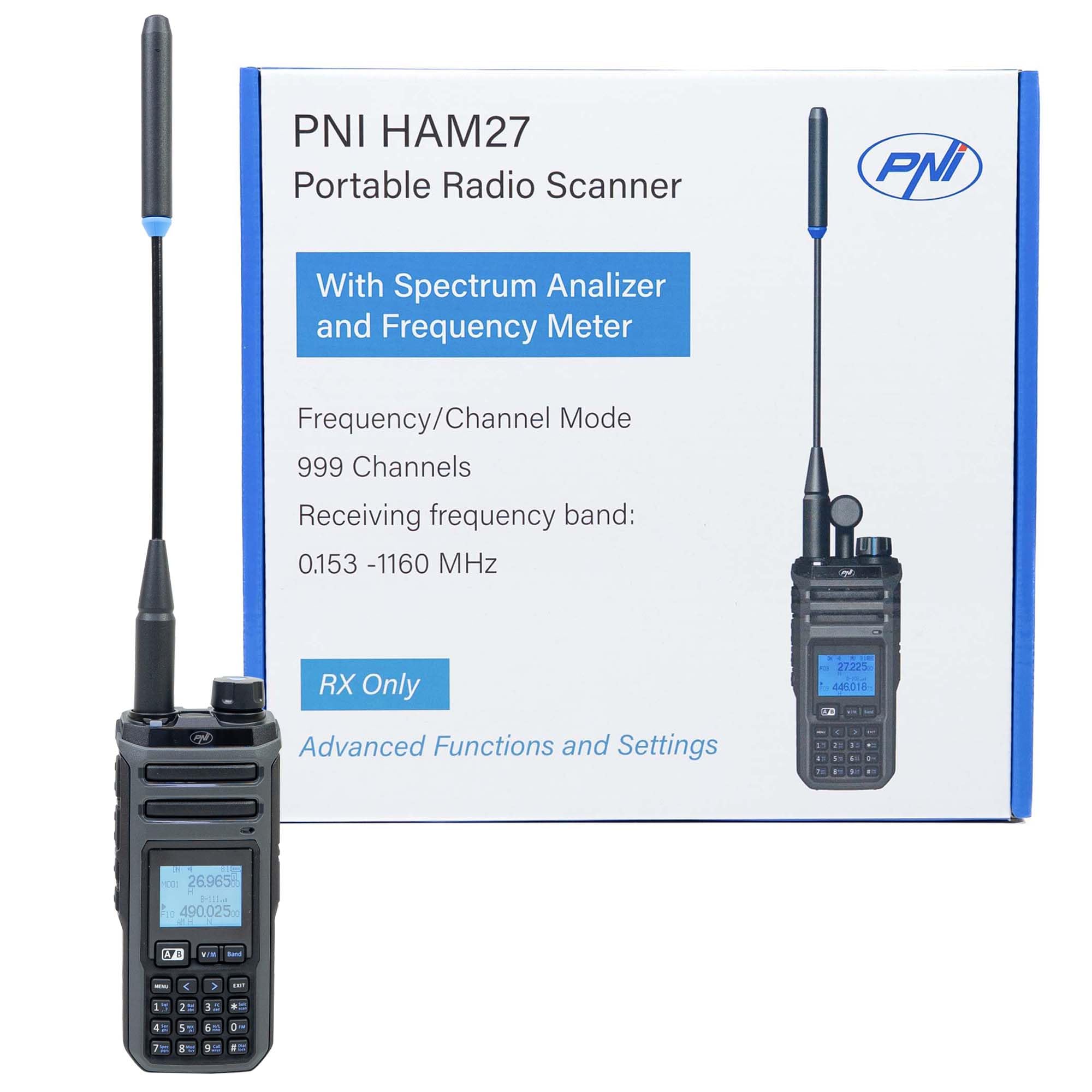 Przenośny wielopasmowy skaner radiowy PNI HAM27 dla radioamatorów, skaner we wszystkich pasmach częstotliwości