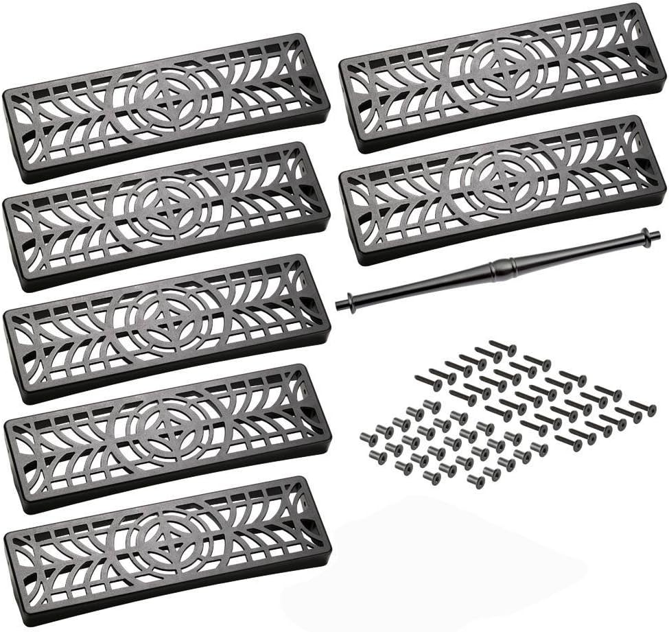 Vintage Library Ladder Steps (Pack of 7) – Library Ladder Hardware Kit for Turn-of-the-Century Look – Black Finish Cast Aluminum Step Ladder - Rolling Ladder Step to Build up to 8’ Ladder